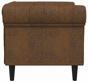 Sofá chesterfield tecido castanho