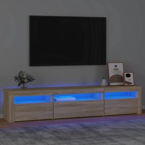 Móvel de TV com luzes LED 195x35x40 cm carvalho sonoma