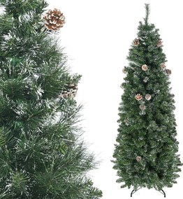 Árvore de Natal artificial com 618 ramos cobertos de neve, suporte em aço, com base dobrável em aço