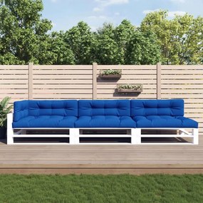 vidaXL Almofadões para móveis de paletes 7 pcs tecido azul real
