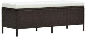 3 pcs conjunto lounge jardim c/ almofadões vime PE castanho