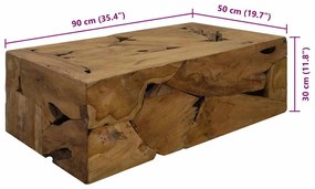 Mesa de centro 90x50x30 cm teca genuína castanho