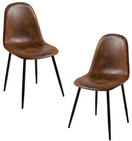 Pack 2 Cadeiras Black Teok Couro Sintético - Marrom Vintage