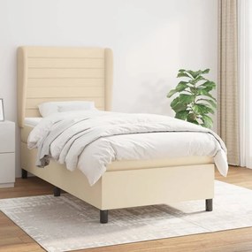 Cama com molas/colchão 90x190 cm tecido cor creme