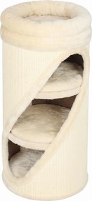 PawHut Toca arranhador 75 cm de altura Ø 35 cm Torre arranhadora 4 níveis com 3 cavernas, cama de pelúcia removível e lavável, superfície de sisal | Aosom Portugal