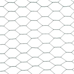 Cerca arame galinheiro 25x1,5 m aço c/ revestimento PVC verde