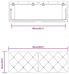 Almofadão de cabeceira 140 cm veludo azul