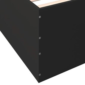 Estrutura de cama 160x200 cm derivados de madeira preto