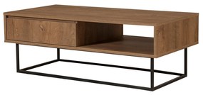 Mesa de Centro Dale – Nogueira/Preto – 120x43x60 cm