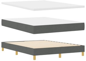Cama Box Spring com Colchão Cinza Escuro 160x200 cm em Tecido