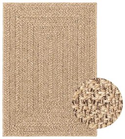 Tapete ZIZUR bege 120x170 cm aspeto de juta interior e exterior