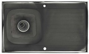 Lava-louça cozinha + escorredor aço inox prateado