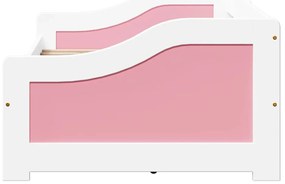 Sofá-cama com 2 gavetas sem colchão 90x200 cm IRUN branco&amp;rosa