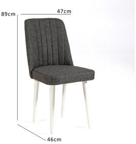 Cadeira Vina – Branco Antracite – 47x89x46 cm