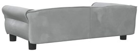 Cama para cães 95x55x30 cm veludo cinzento-claro