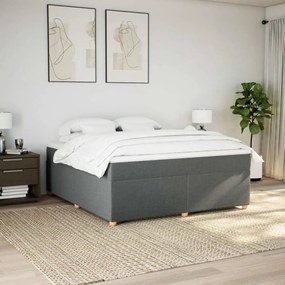 Cama com molas/colchão 180x200 cm tecido cinzento-escuro