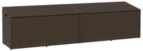 vidaXL Caixa de arrumação para jardim 220x50x58 cm vime PE castanho