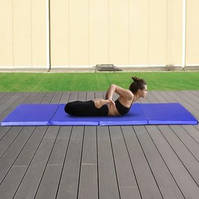 Tapete de ginástica dobrável e antiderrapante Tapete de chão macio dobrável para exercícios de ioga e fitness em casa 240 x 116 x 5 cm Azul