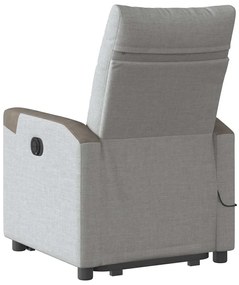 Poltrona elétrica elevatória massagens tecido cinzento-nublado