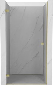 Mexen Lunar-B porta de chuveiro de abrir esquerda 65 cm, transparente, dourado escovado - 832-065-000-55-00-L