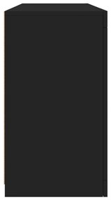 Aparador com luzes LED 142,5x37x67 cm preto