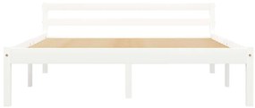 Estrutura de cama 120x200 cm madeira pinho maciço branco