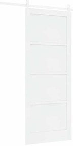 Porta Deslizante vidaXL com Conjunto de Ferragens Branca 86x211 cm Mad