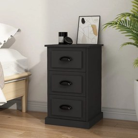 vidaXL Mesa de cabeceira 39x39x67 cm derivados de madeira preto