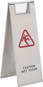 vidaXL Placa de sinalização de piso molhado dobrável aço inoxidável