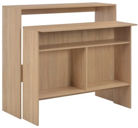 vidaXL Mesa de bar com 2 tampos carvalho 130x40x120 cm
