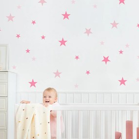 Estrelas cor-de-rosa - autocolantes de parede para menina