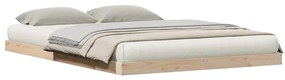 Estrutura de Cama Floor vidaXL Branca 140x220 cm Madeira Sólida de Pin