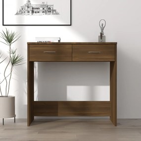815476 vidaXL Secretária 80x40x75 cm derivados de madeira carvalho castanho