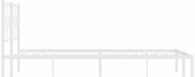 Estrutura de cama com cabeceira 180x200 cm metal branco
