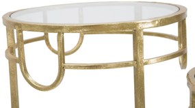 CONJUNTO DE 3 MESAS DE APOIO Ø 33X70-28X60-23X50 CM DOURADAS