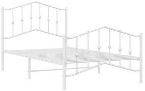 Estrutura de cama com cabeceira e pés 100x190 cm metal branco