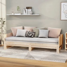 vidaXL Estrutura sofá-cama de puxar 2x(90x200) cm pinho maciço