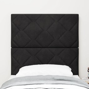 Cabeceira vidaXL com Design de Blocos de Diamante em Preto, 80 cm de V