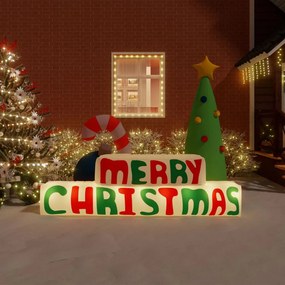 345296 vidaXL Decoração insuflável Merry Christmas com luzes LED 197 cm