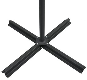 Guarda-sol cantilever c/ luzes LED e poste aço 250x250 cm preto