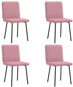 Cadeiras de jantar 4 pcs veludo rosa