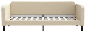 Sofá-cama 80x200 cm tecido cor creme