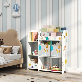 Estante infantil de arrumação decorada 30 x 93 x 100 cm branca