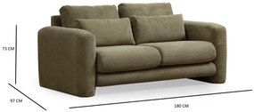 Sofá de 2 Lugares Lily – Verde – 180x97x73 cm