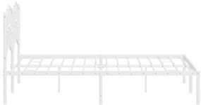 Estrutura de cama com cabeceira 150x200 cm metal branco