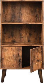 Estante retro com portas 60 x 30 x 120 cm Castanho com aspeto de madeira
