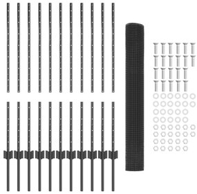 Conjunto de Cerca de Arame Galvanizado Conjunto de 2 Cinza