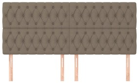 Cabeceira cama 4 pcs tecido 100x7x78/88 cm cinzento-acastanhado
