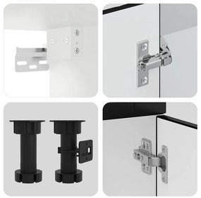 8 peças armário de cozinha conjunto Kalmar preto