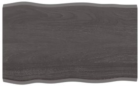364007 vidaXL Tampo de mesa com bordas vivas carvalho tratado cinza-escuro